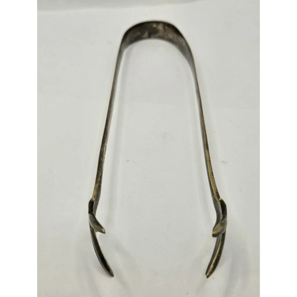 Large Claw-Foot Ice Tongs Silver Plated Design Shined